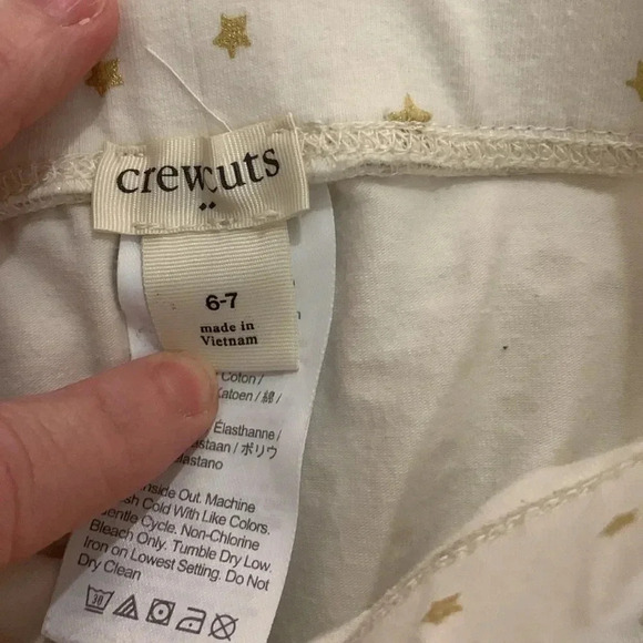 Girls Crewcuts 2 Piece Long Sleeve Outfit Size Small White With Gold Stars EUC - Picture 5 of 7